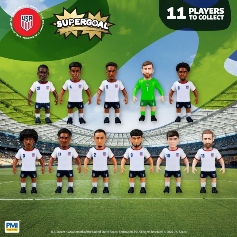Figuras de fútbol P.M.I. Copa del Mundo - Pack de 11 del equipo EE. UU.