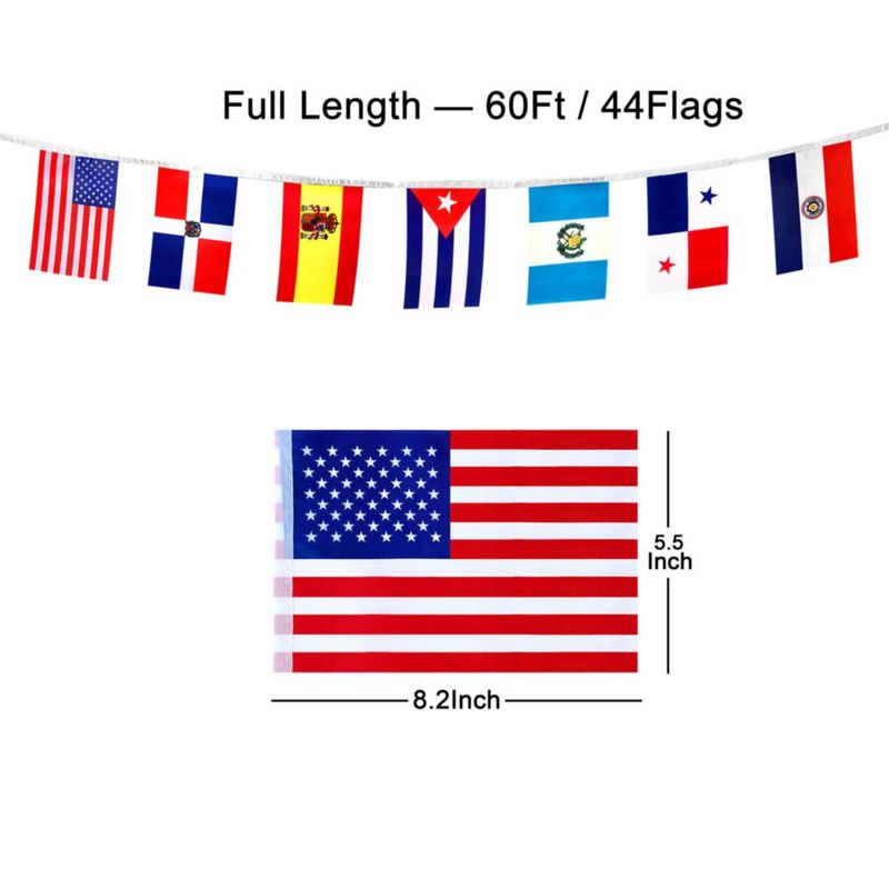 Bandera BANNER WEITBF 18 m Juego de 44 Banderas de Países Hispanohablantes