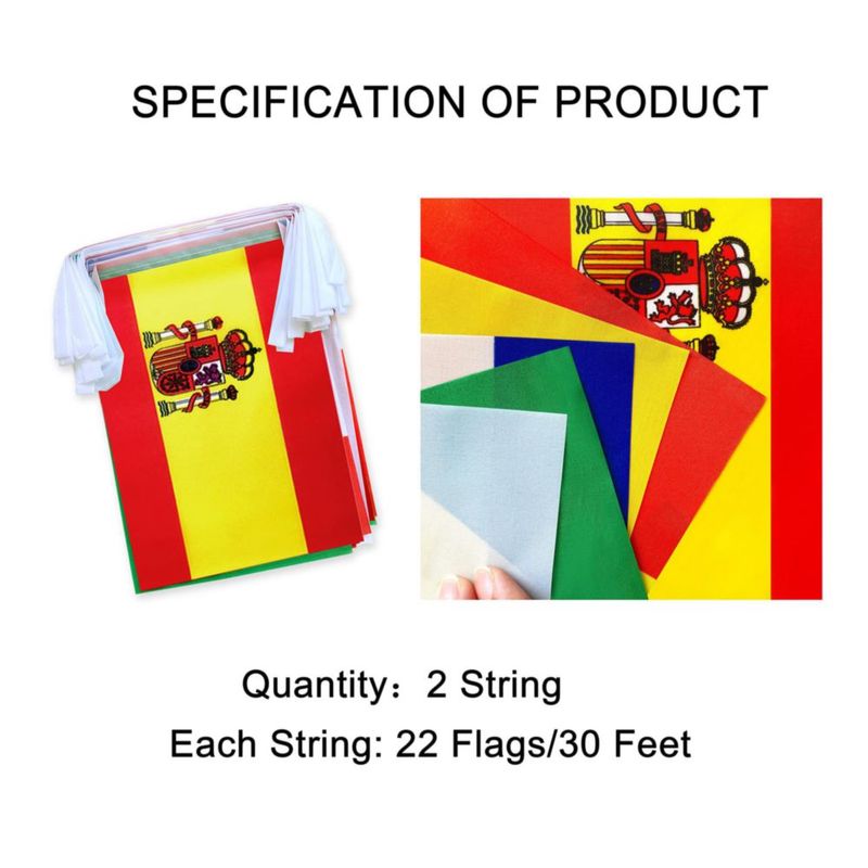 Bandera BANNER WEITBF 18 m Juego de 44 Banderas de Países Hispanohablantes