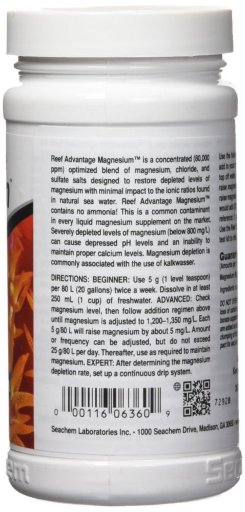 Magnesio Seachem Reef Advantage para Acuario 300 g