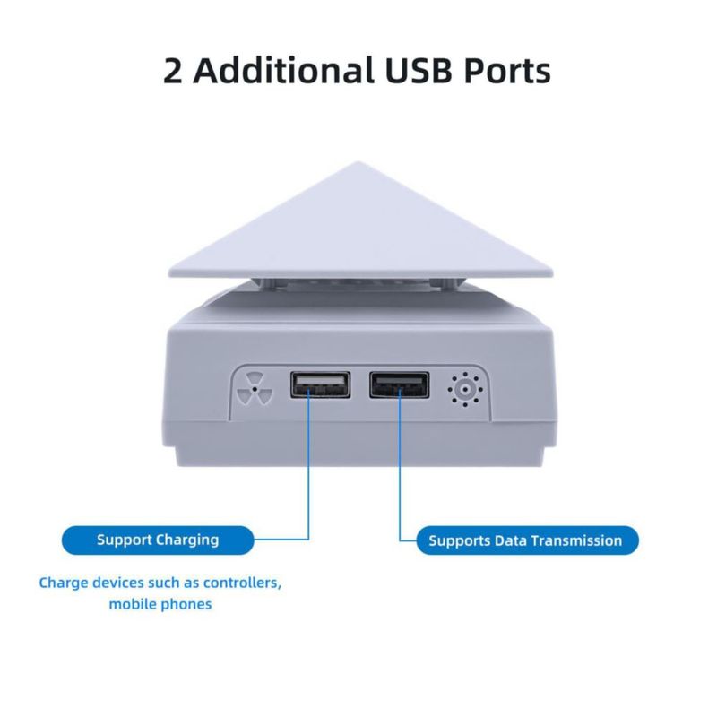 Ventilador de enfriamiento Mcbazel para PS5 con luz RGB y cubierta antipolvo puertos USB