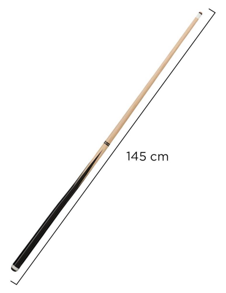 SET 2 TACOS DE BILLAR TYLER NEGRO. JUEGO DE DOS PIEZAS DESARMABLES DE MADERA DE 145 CM CON CONEXIÓN DE TORNILLO METÁLICO Y BASE DE GOMA.