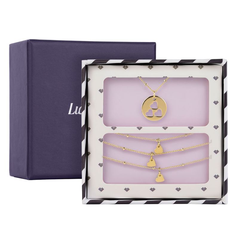 Aretes luckyly baño oro 14k tipo arracadas 2 en 1, regalos para mujer nura