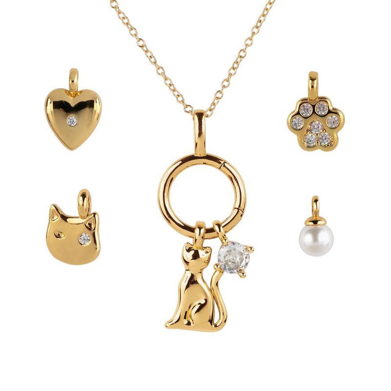 Set collar luckyly baño de oro 14k y dijes regalos para mujer noa