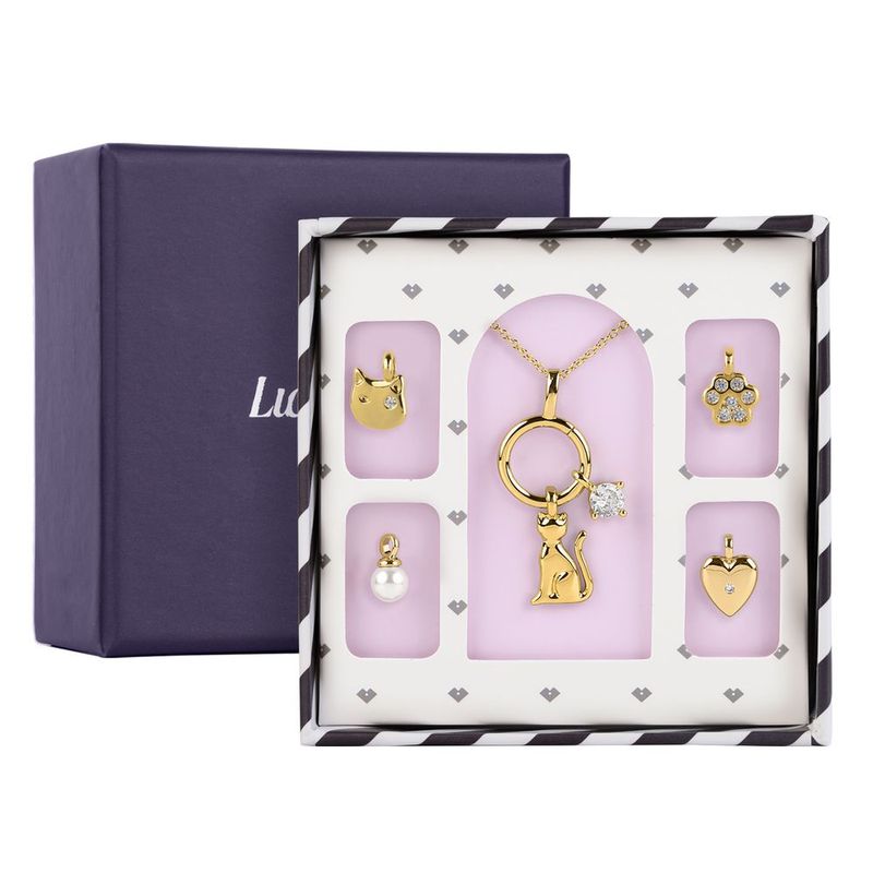 Set collar luckyly baño de oro 14k y dijes regalos para mujer noa