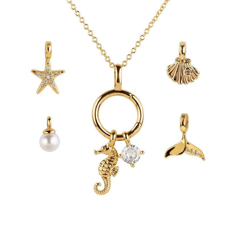 Set collar luckyly baño de oro 14k y dijes regalos para mujer noa