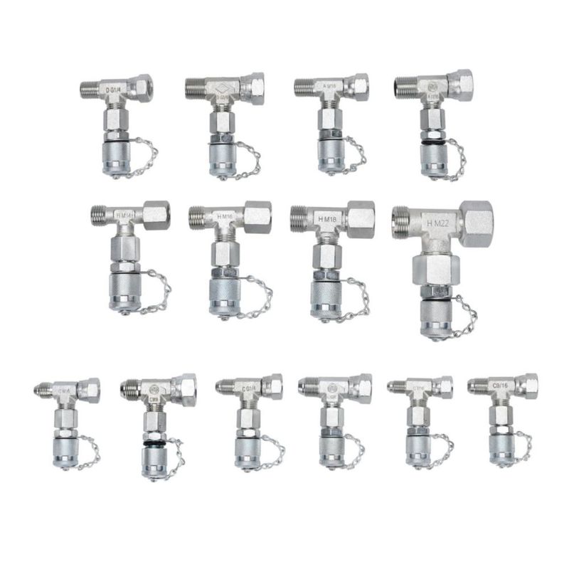 Kit de 14 Piezas de Conectores en T Hidráulicos GRYVOZE para Mangueras