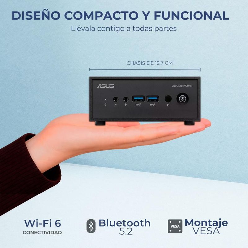 Computadora escritorio mini pc asus n4500 8gb 256gb 24" kit