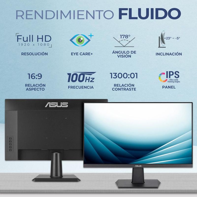 Computadora escritorio mini pc asus n4500 8gb 256gb 24" kit