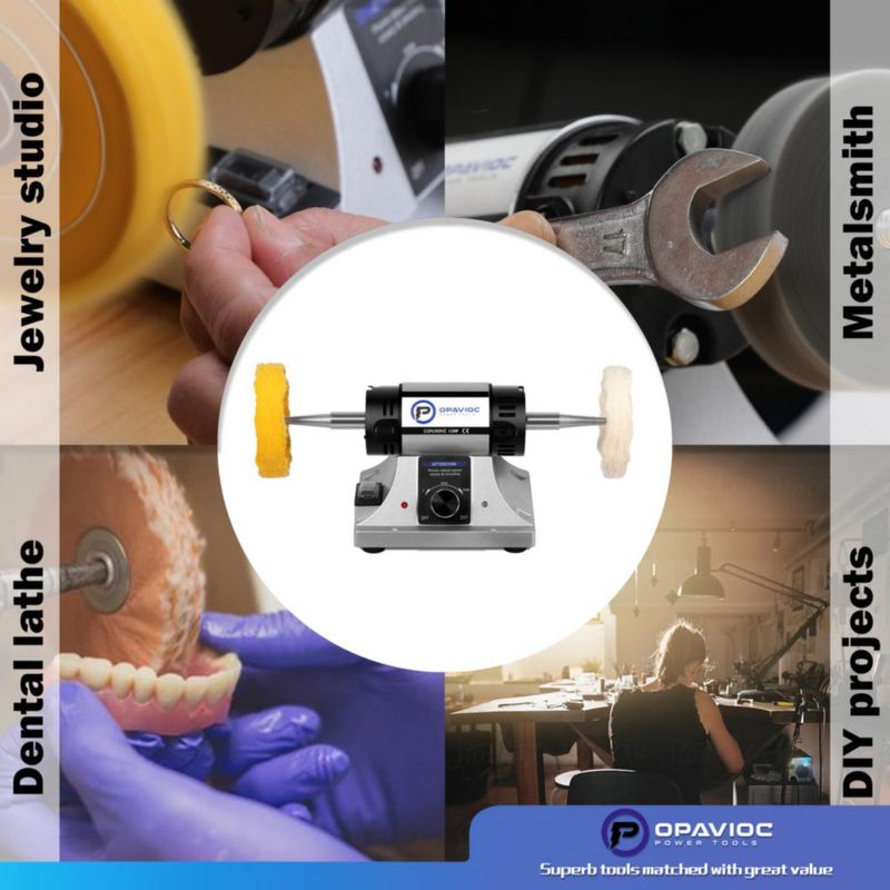 Pulidora de joyería OPAVIOC 320W 110V de velocidad ajustable