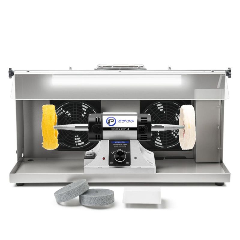 Pulidora de joyería OPAVIOC 320W 110V de velocidad ajustable