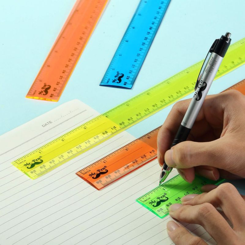 Regla Mr. Pen 30 cm Pack de 6 colores surtidos