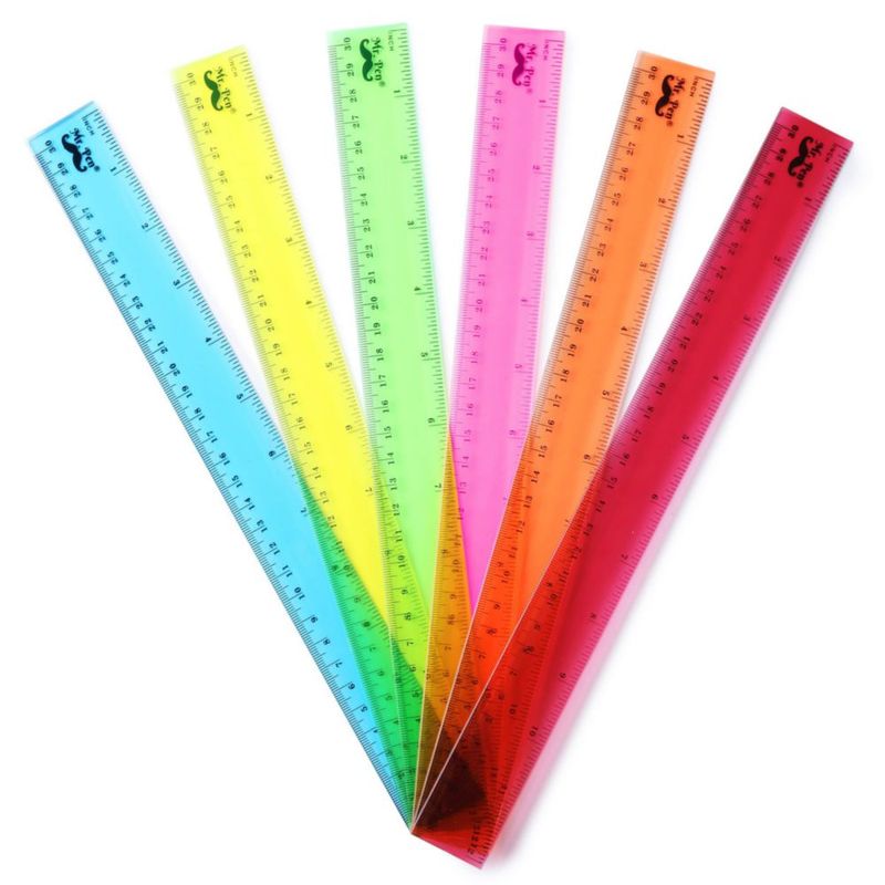 Regla Mr. Pen 30 cm Pack de 6 colores surtidos