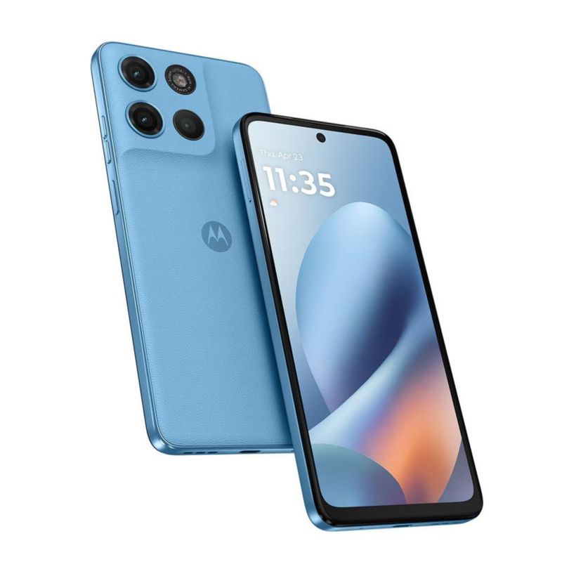 Moto G17 128GB 12GB RAM (4+8)  Azul con Bocina y Audífonos inalámbricos