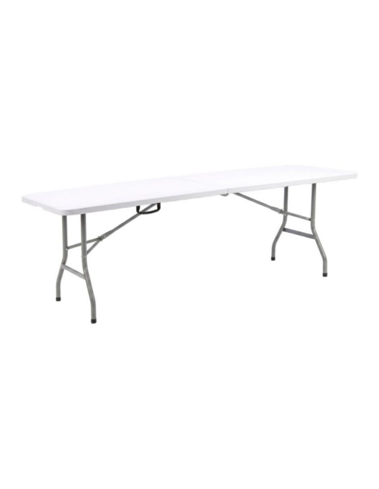 MESA PLEGABLE DE PORTAFOLIO IFATY DE POLIETILENO 2.40 M COLOR BLANCO