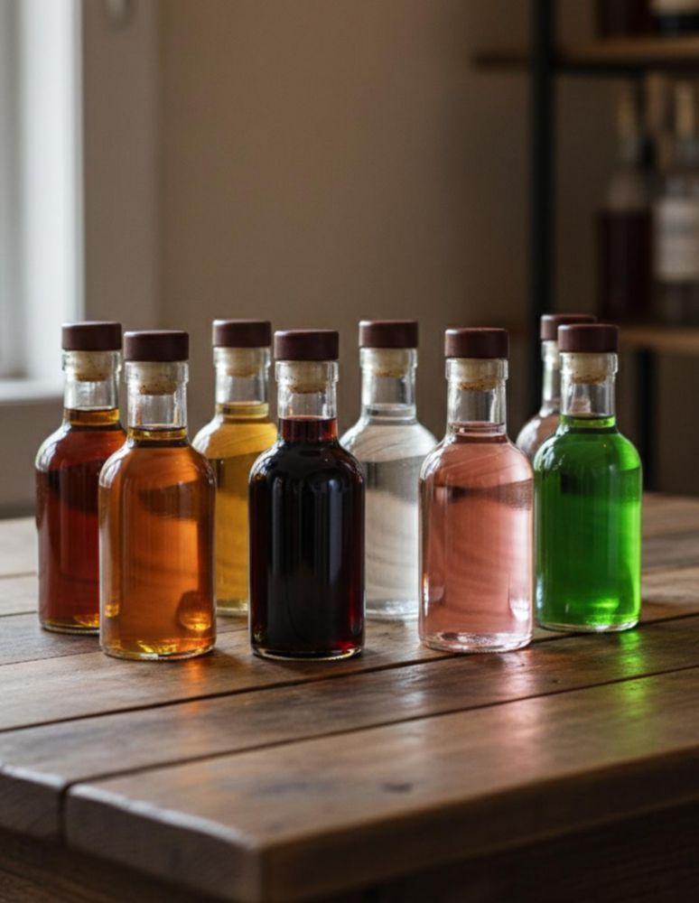 JUEGO DE 24 BOTELLAS DE VIDRIO REFRIGERABLES DE 100 ML PARA BEBIDAS Y ADEREZOS