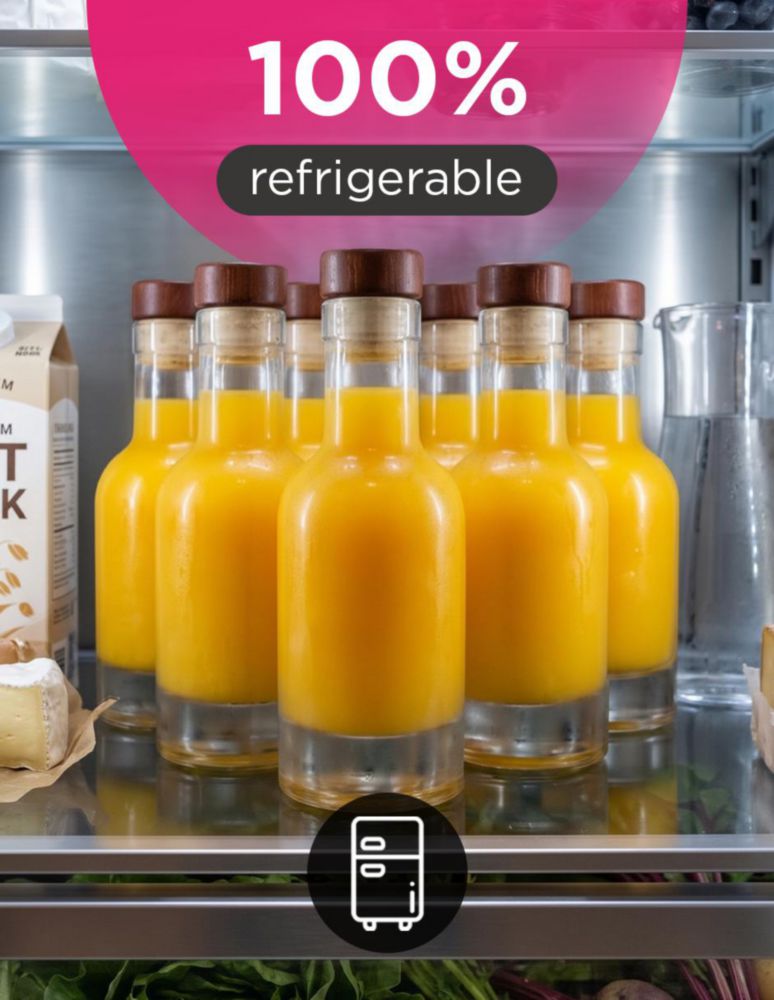 JUEGO DE 24 BOTELLAS DE VIDRIO REFRIGERABLES DE 100 ML PARA BEBIDAS Y ADEREZOS