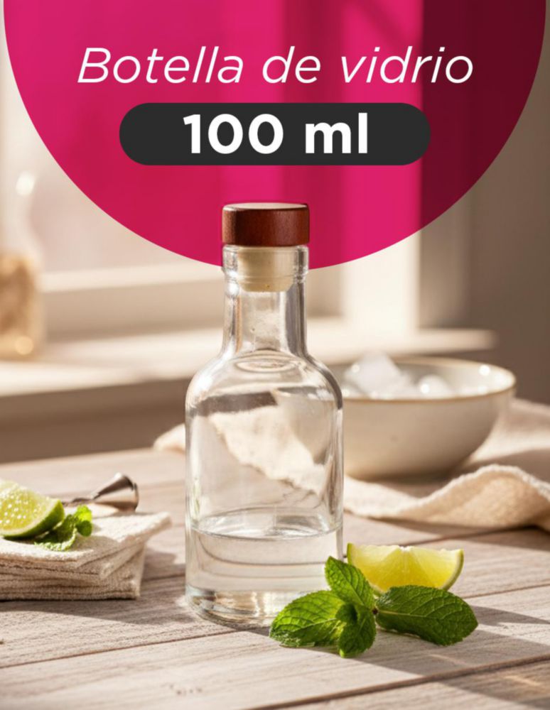 JUEGO DE 24 BOTELLAS DE VIDRIO REFRIGERABLES DE 100 ML PARA BEBIDAS Y ADEREZOS