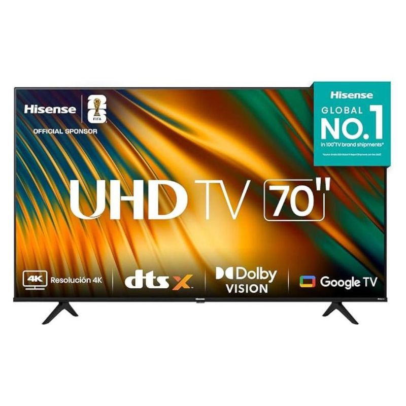 Pantalla Hisense 70" 4K Smart TV LED 70A6H Google TV Reacondicionada Excelente