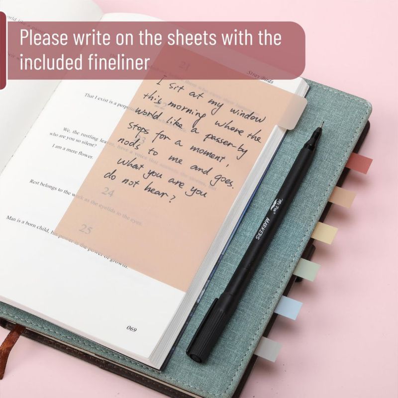 Mr. Pen – Pack de 410 notas adhesivas transparentes de colores