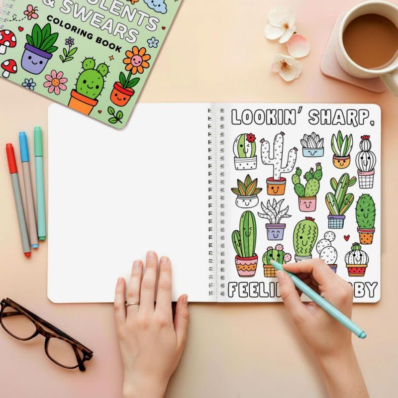 Set de libros para colorear para adultos ZICOTO con diseños florales 21 x 18 cm