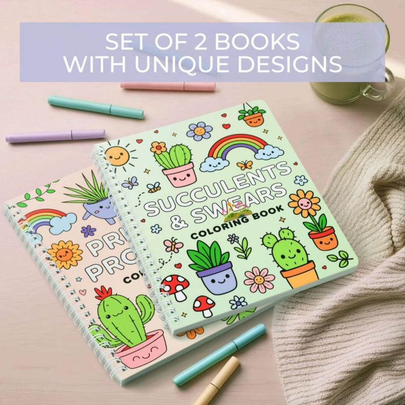 Set de libros para colorear para adultos ZICOTO con diseños florales 21 x 18 cm