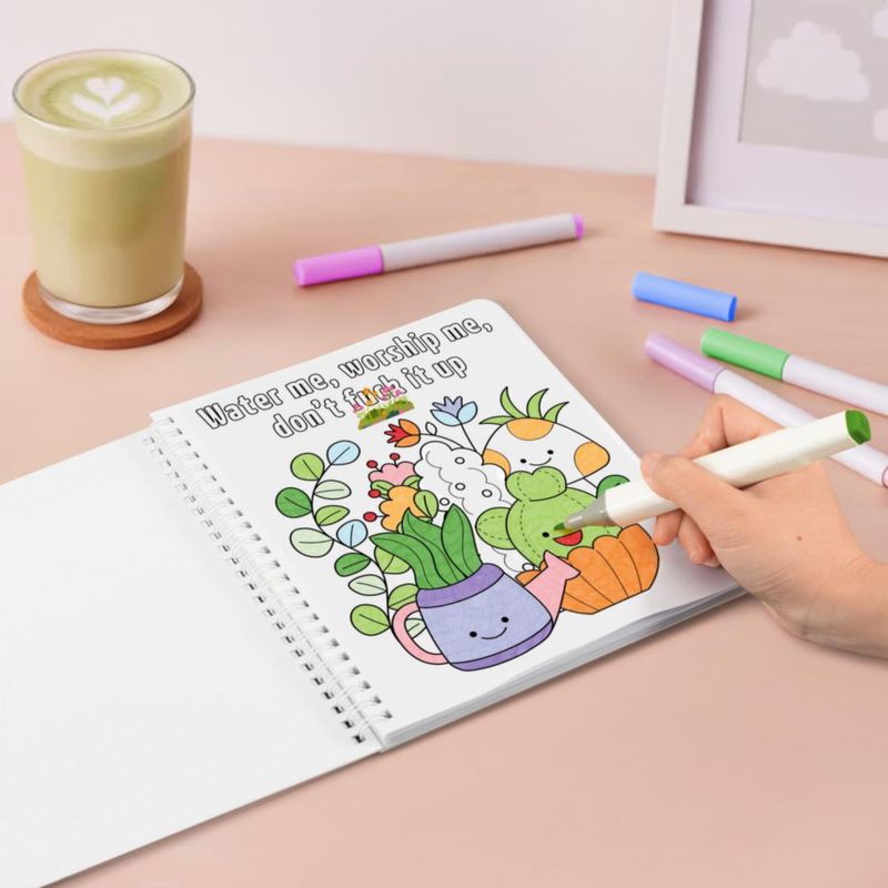 Set de libros para colorear para adultos ZICOTO con diseños florales 21 x 18 cm