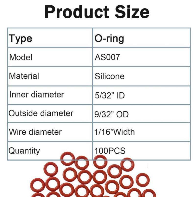 Juntas tóricas nsgglecher 5/32" ID 9/32" OD 1/16" rojas 100 uds