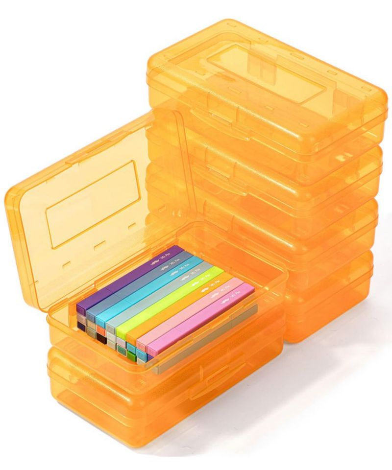 Estuche para lápices Mr. Pen Pack de 6 unidades color amarillo calabaza suave 20x11x6 cm