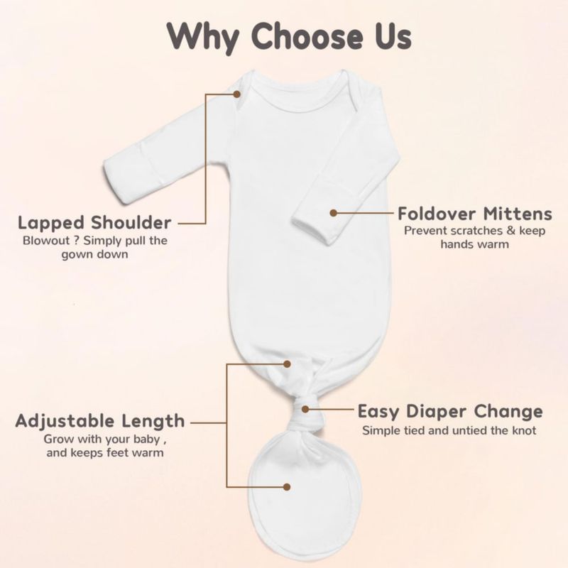 Conjunto de 2 Piezas de Camisón Suave para Bebé Recién Nacido Noah Baby