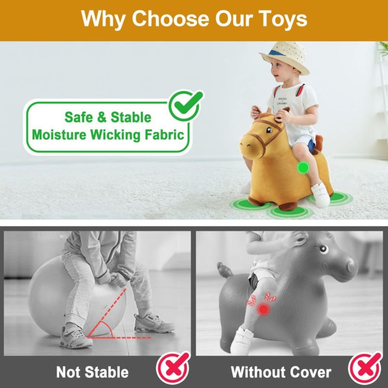 Ride on Bouncy Horse iPlay iLearn Bouncy Pals Yellow 18M+
