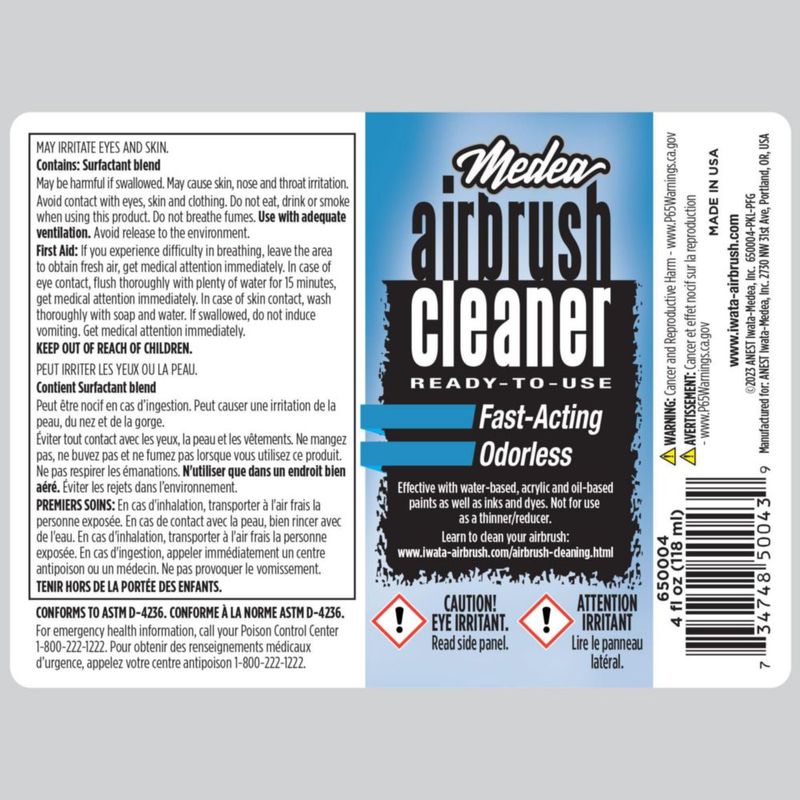 Limpiador Iwata Medea para Aerógrafo 118 ml listo para usar