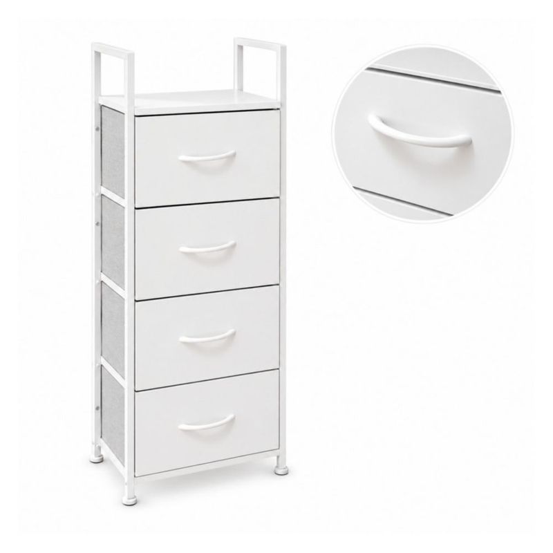 Comoda Cajonera Vertical 4 Cajones Organizador Ropa Recamara Nordico