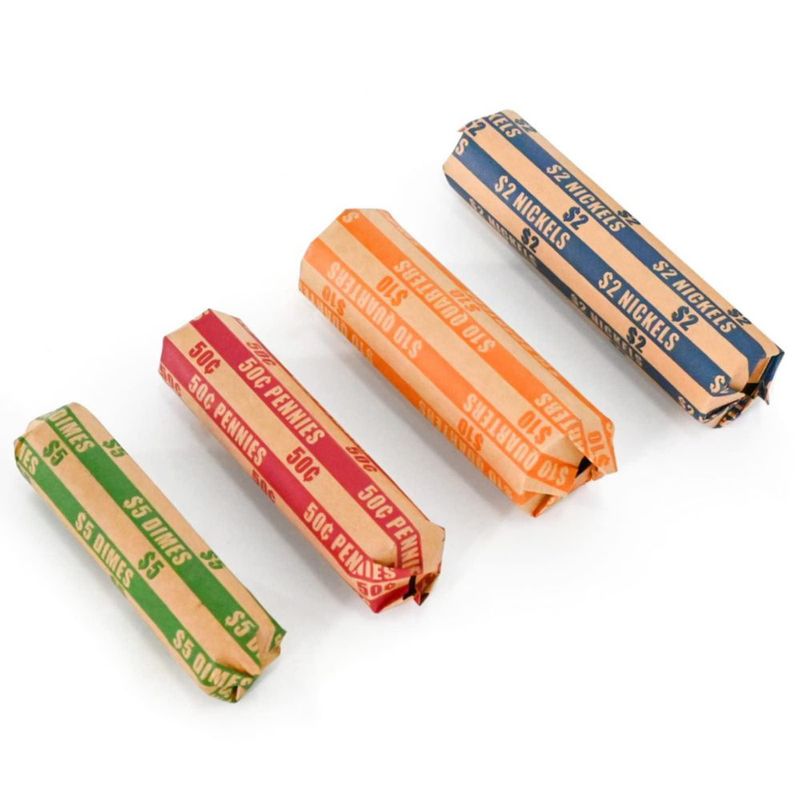 Envoltorios de monedas L LIKED 150 surtidos de papel kraft resistente