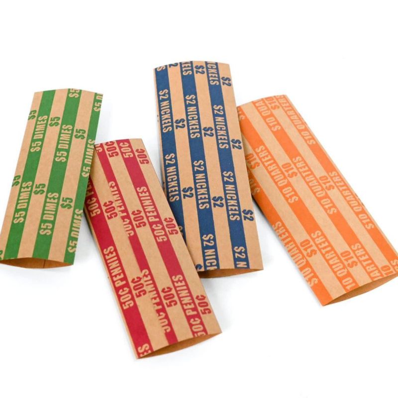 Envoltorios de monedas L LIKED 150 surtidos de papel kraft resistente