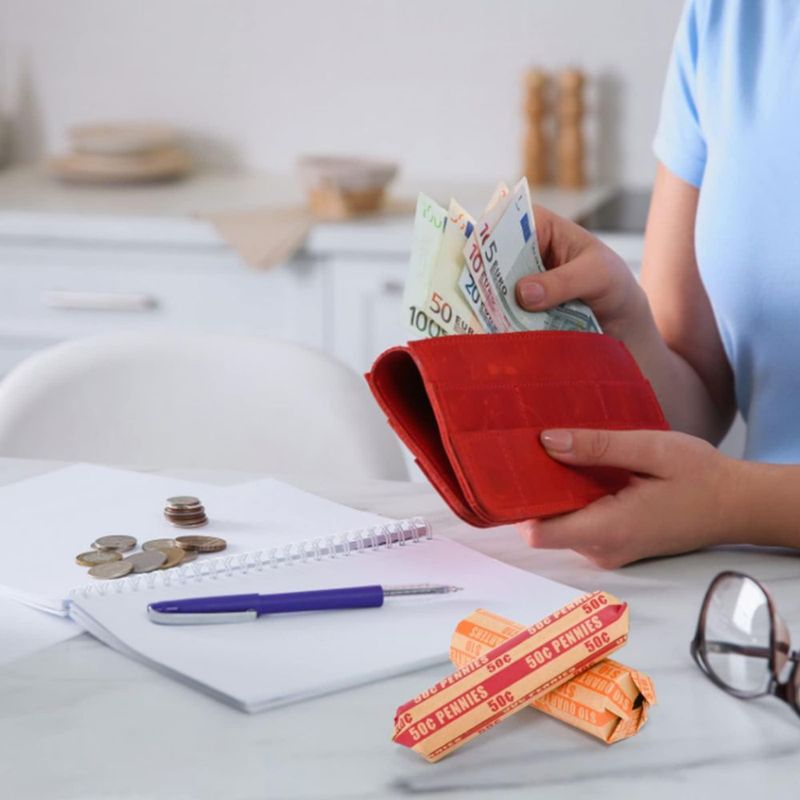 Envoltorios de monedas L LIKED 150 surtidos de papel kraft resistente