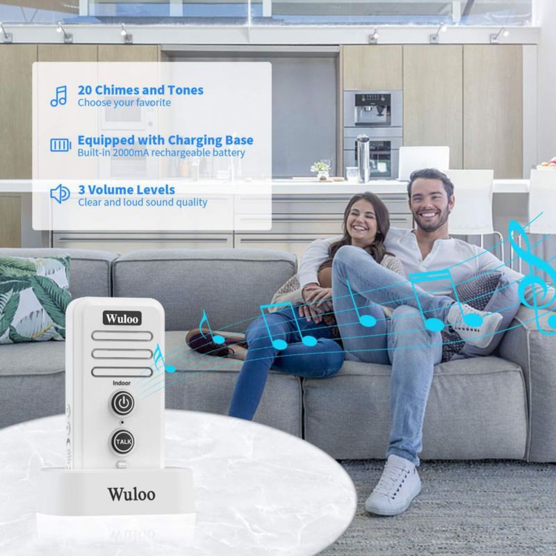 Timbre inalámbrico con intercomunicador Wuloo 1T1 impermeable 800 m