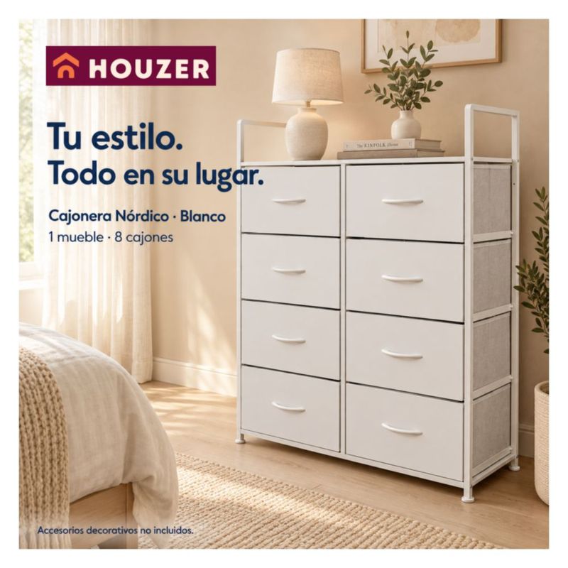 Comoda Cajonera Vertical 8 Cajones Agarradera Superior Nodico