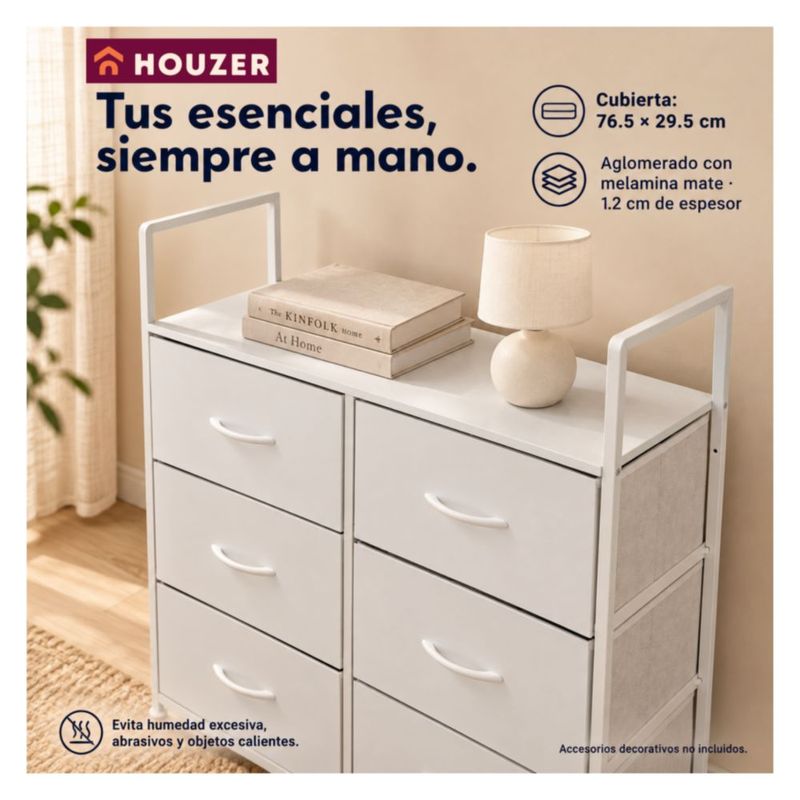 Comoda Cajonera Vertical 8 Cajones Agarradera Superior Nodico
