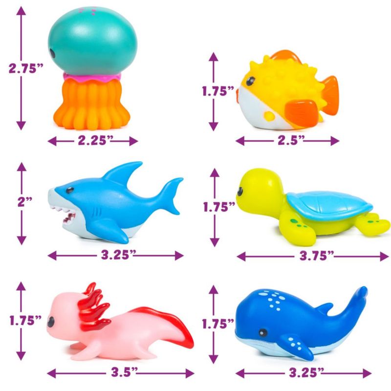Juguetes de baño para tina Under the Sea de 6 piezas con luz