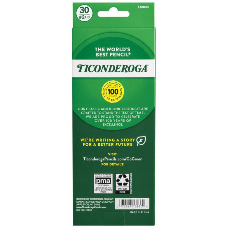 Lápices Ticonderoga con funda de madera 2 HB amarillo suave 30 unidades