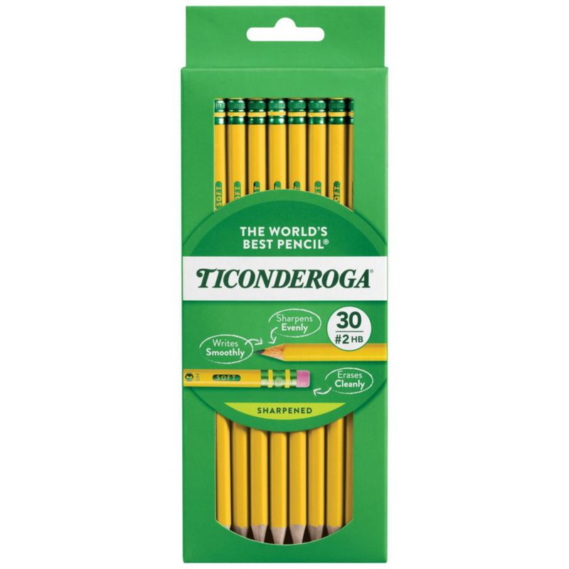 Lápices Ticonderoga con funda de madera 2 HB amarillo suave 30 unidades