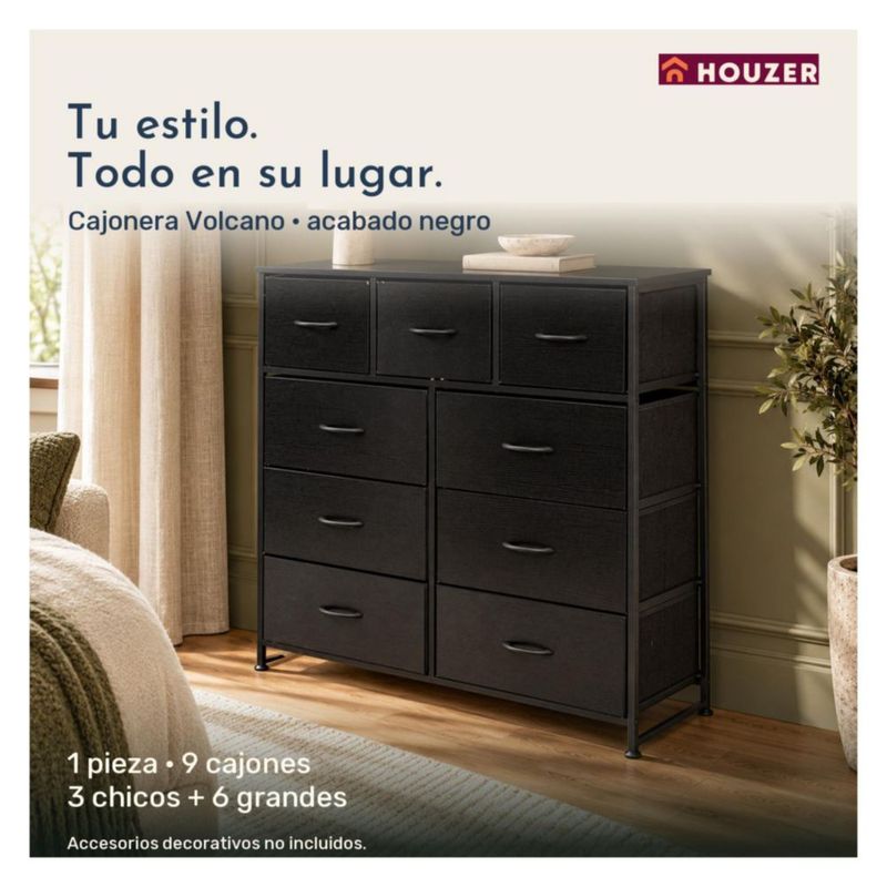 Comoda Cajonera 9 Cajones Almacenamiento Organizador Recamara Volcano