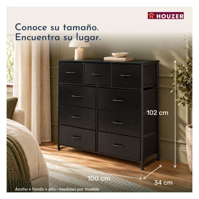 Comoda Cajonera 9 Cajones Almacenamiento Organizador Recamara Volcano