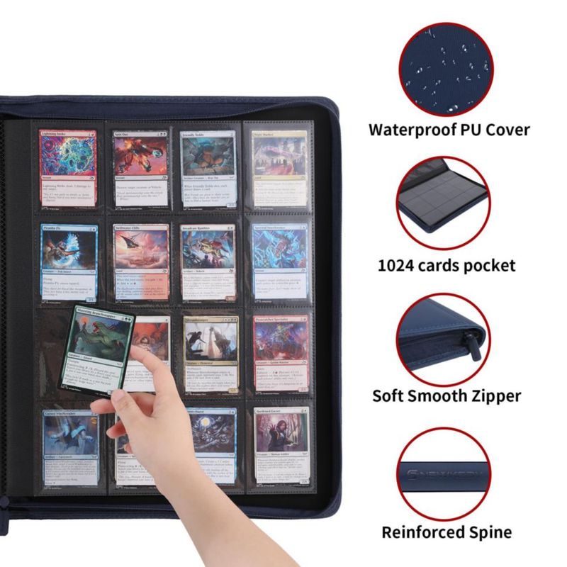 Carpeta para cartas Snewkcdy de 1024 bolsillos impermeable de cuero PU
