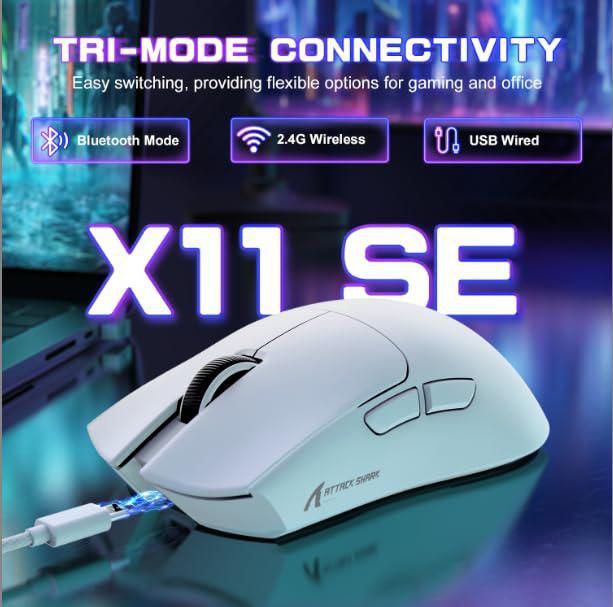 Ratón Gaming ATTACK SHARK X11SE Inalámbrico 59 g Blanco