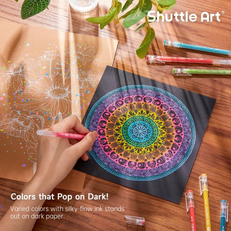 Set de 72 bolígrafos de colores Shuttle Art punta fina de 06 mm