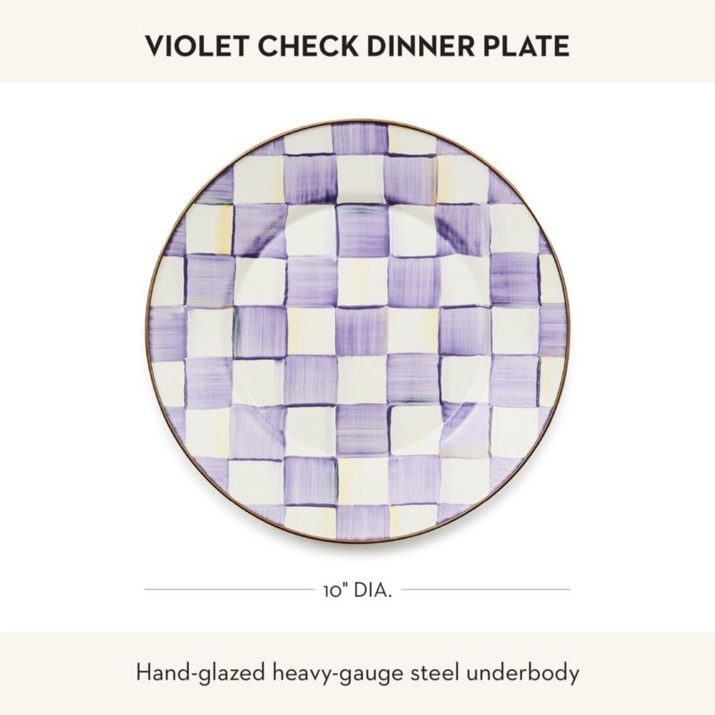 Plato de Cena MACKENZIE-CHILDS Cuadro Violeta Esmalte
