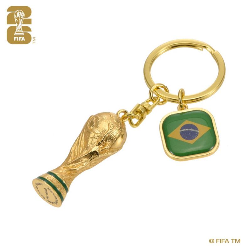 Edición oficial de la Copa Mundial de la FIFA 2026 llavero con trofeo de metal de aleación de zinc de primera calidad en 3D de 175 pulgadas con