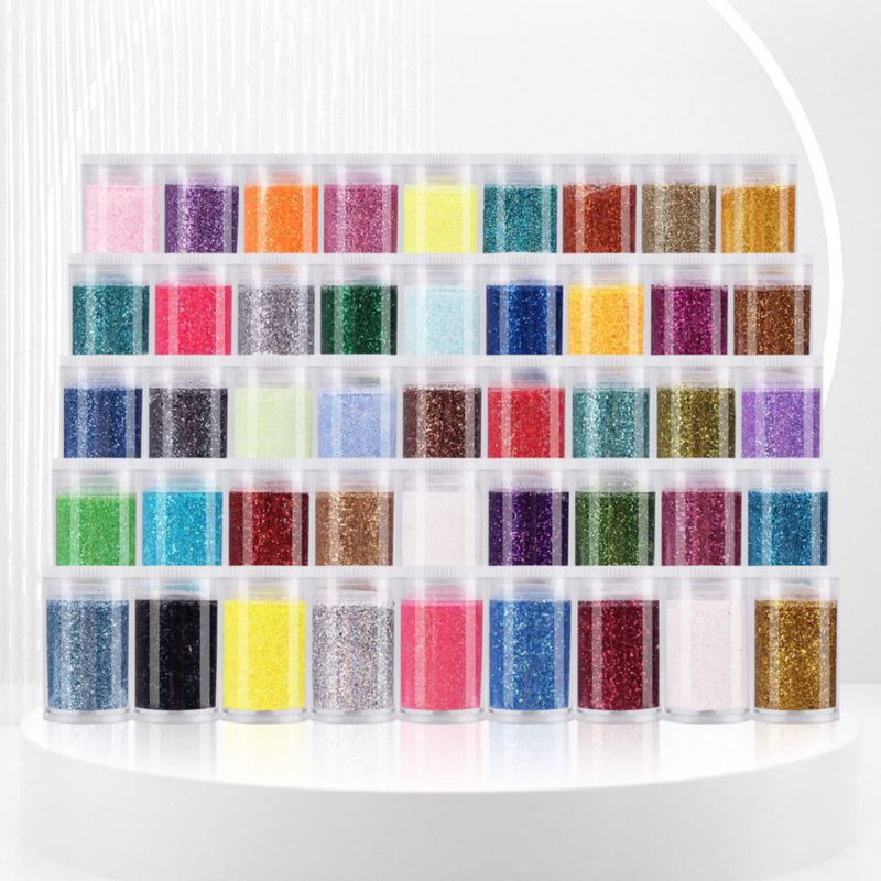 Pack de Brillantina LICOOL 45 Colores Fina Holográfica DIY